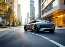Honda Super EV Concept in un ambiente urbano moderno