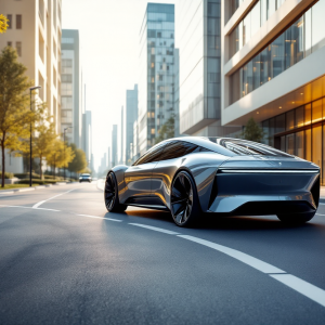 Honda Super EV Concept in un ambiente urbano moderno