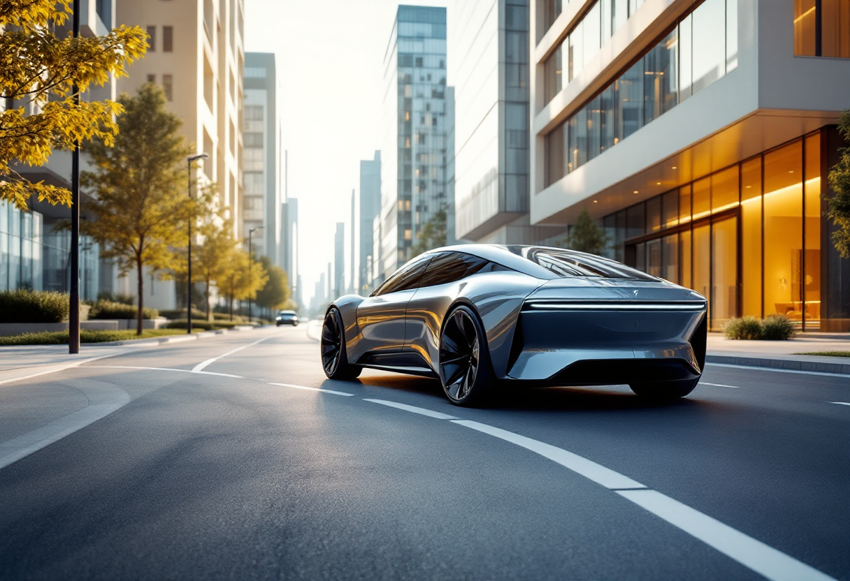 Honda Super EV Concept in un ambiente urbano moderno