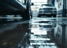 Auto con infiltrazioni d'acqua visibili