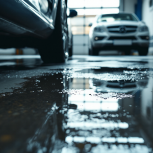 Auto con infiltrazioni d'acqua visibili