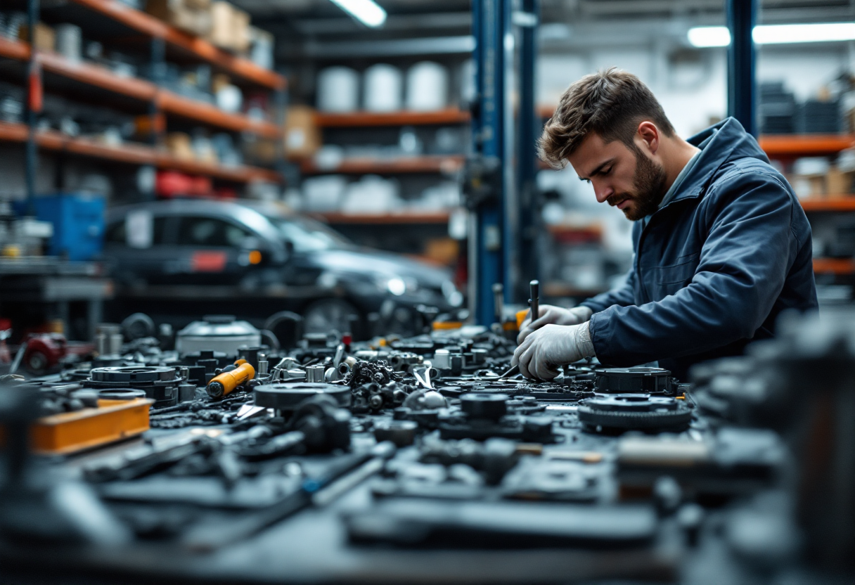 Riparazione auto innovativa in un'officina italiana
