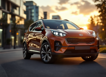 Kia Sportage 2025 in un paesaggio urbano moderno