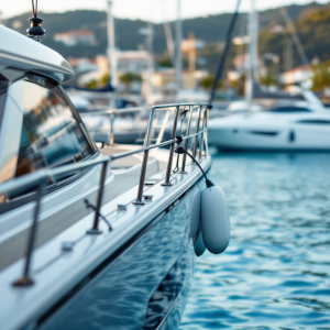 Yacht di lusso dei piloti di Formula 1 in un porto