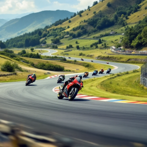 Marc Marquez in azione durante la gara al Mugello