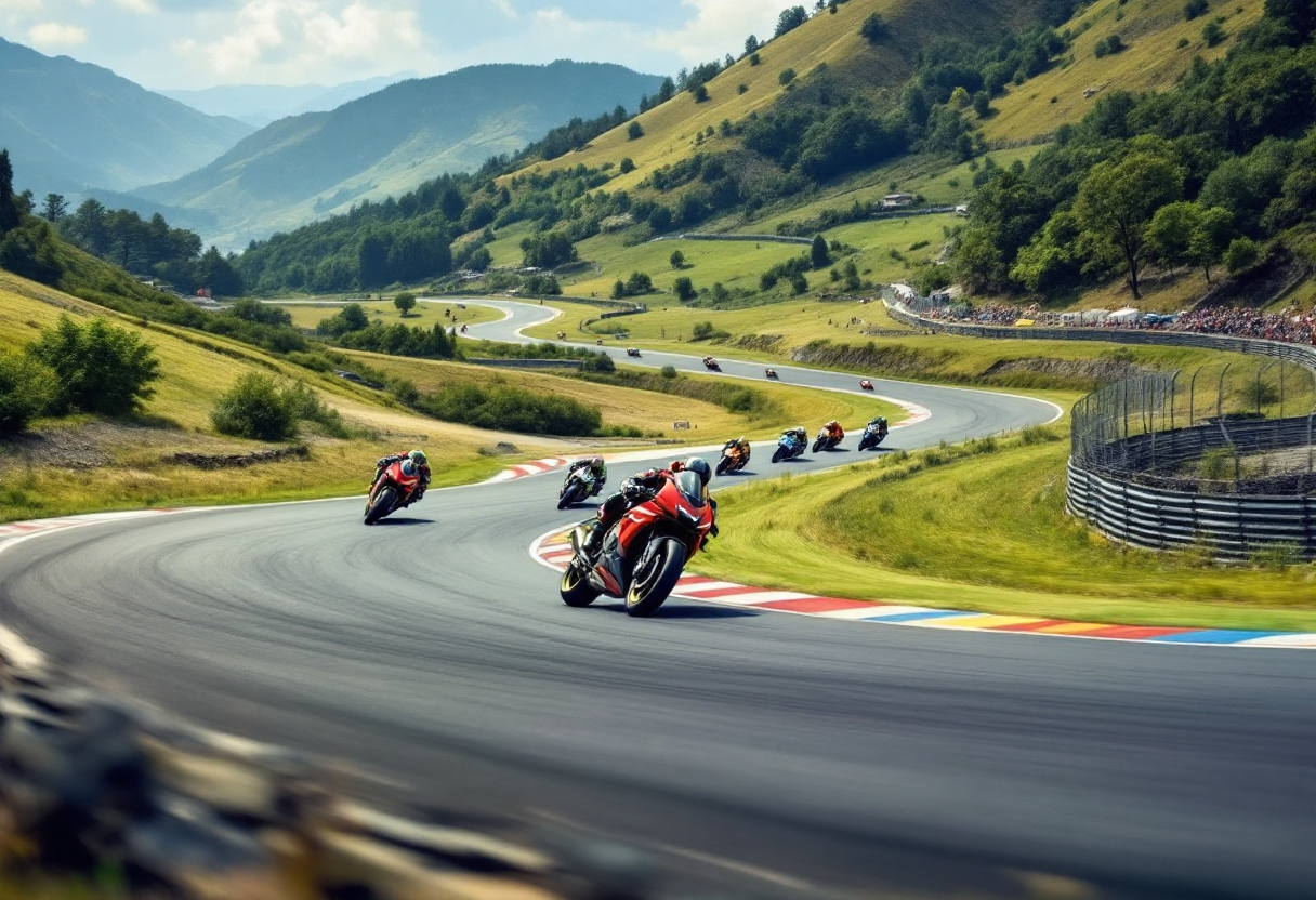 Marc Marquez in azione durante la gara al Mugello