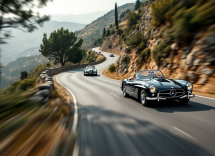 Auto storiche in corsa durante la Mille Miglia