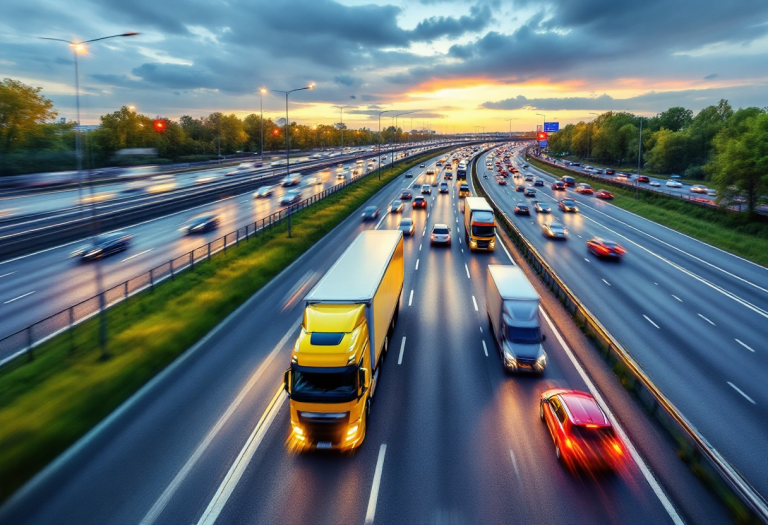Immagine che mostra il monitoraggio del traffico sull'A14