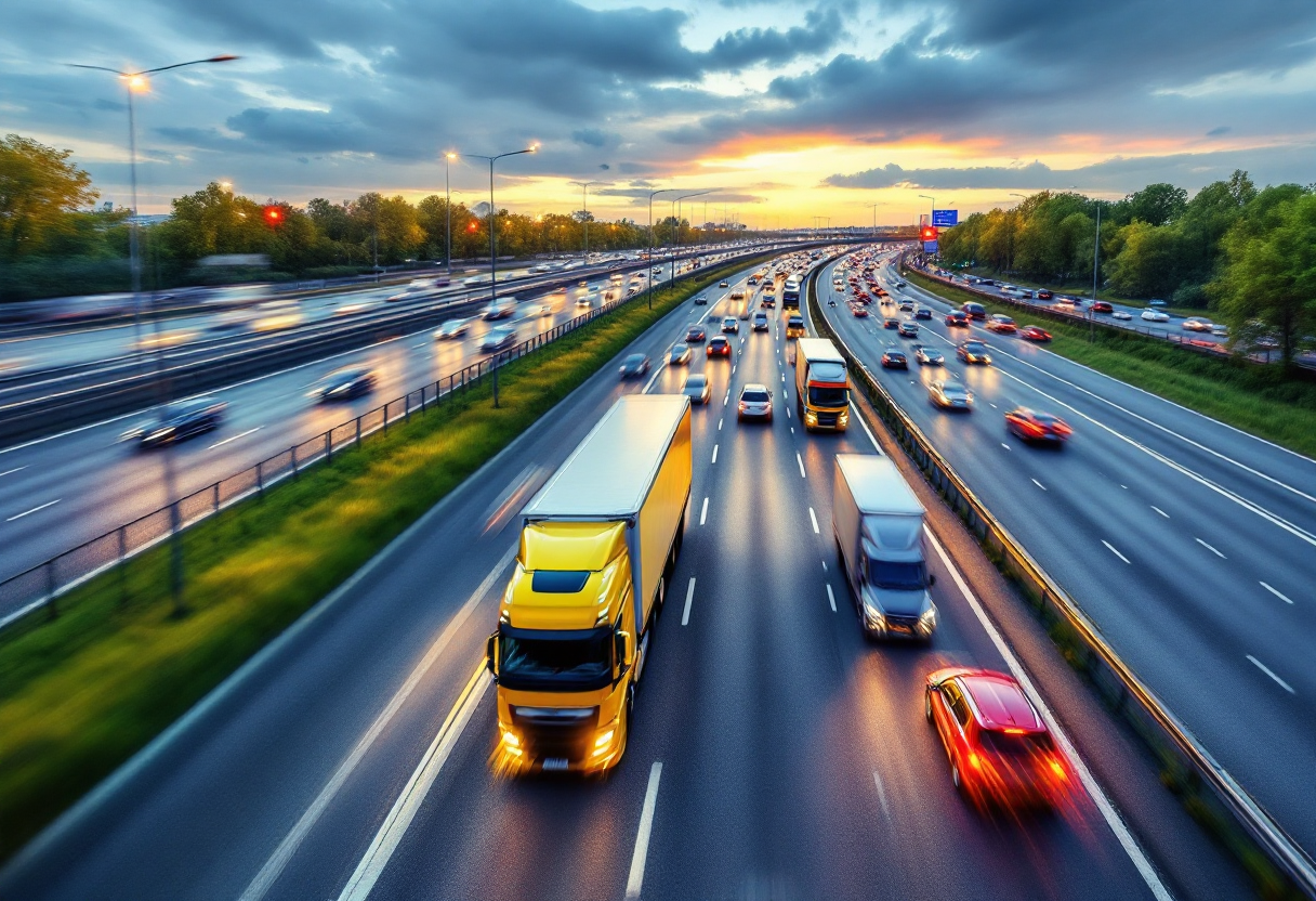 Immagine che mostra il monitoraggio del traffico sull'A14