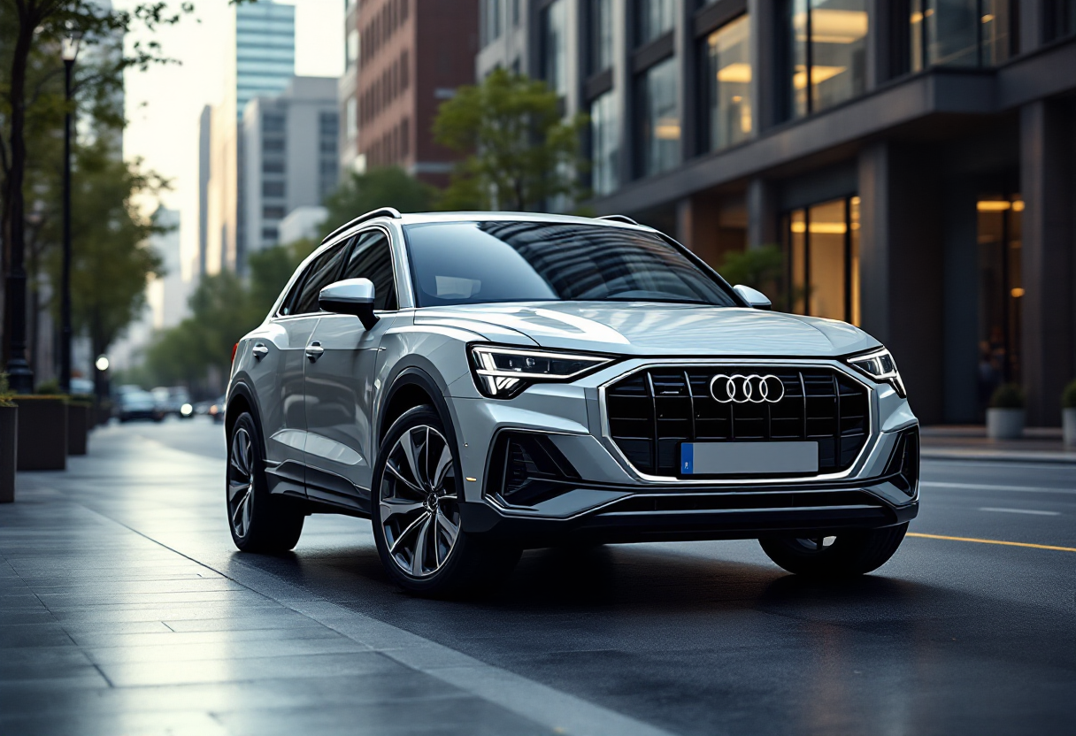 Audi Q3 2025 in un ambiente urbano moderno