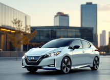 Nissan Leaf 2025 in un ambiente urbano moderno