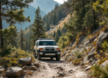 Toyota FJ Cruiser in azione su un sentiero off-road