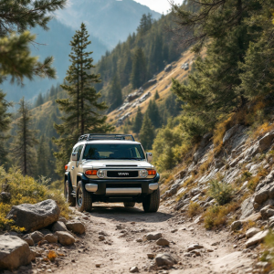 Toyota FJ Cruiser in azione su un sentiero off-road