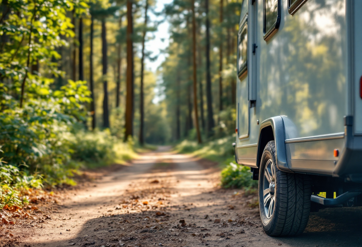 Pneumatici quattro stagioni montati su un camper