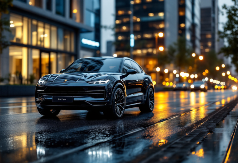 Porsche Cayenne elettrica in azione su pista