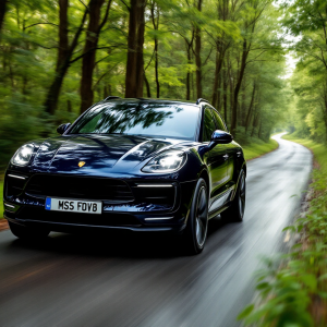 Porsche Macan elettrica durante il test dell'alce