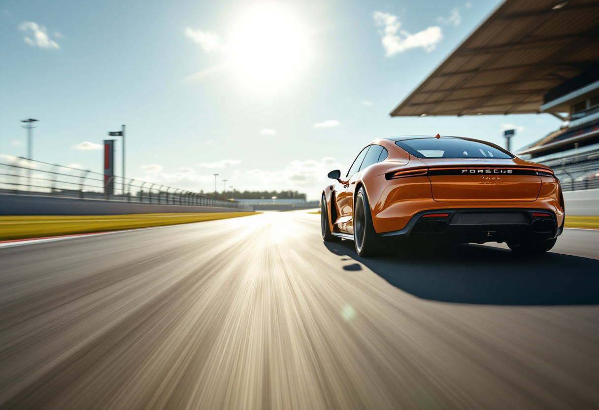 Porsche Taycan Turbo GT in azione a Road Atlanta