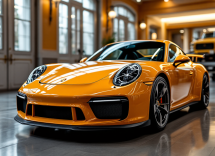 Immagine che celebra l'anniversario di Porsche e Ferragamo