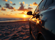 Auto protetta dal sole con copertura estiva
