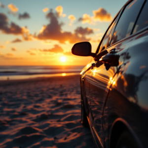 Auto protetta dal sole con copertura estiva