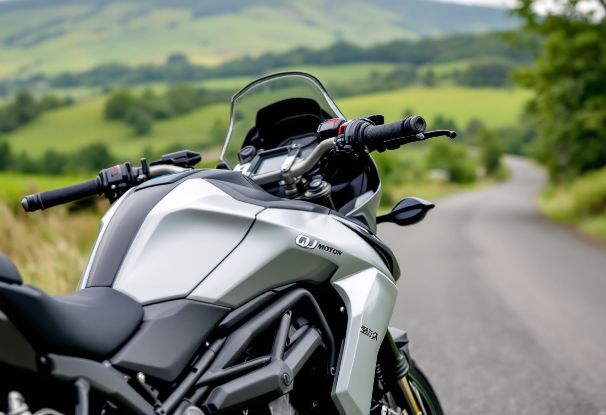 Motocicletta QJ Motor SRT 700 SX in azione