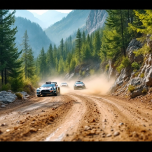 Auto da rally in azione durante il Rally Italia Sardegna 2025