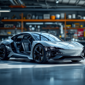 BMW i4 in fase di riparazione elettrica