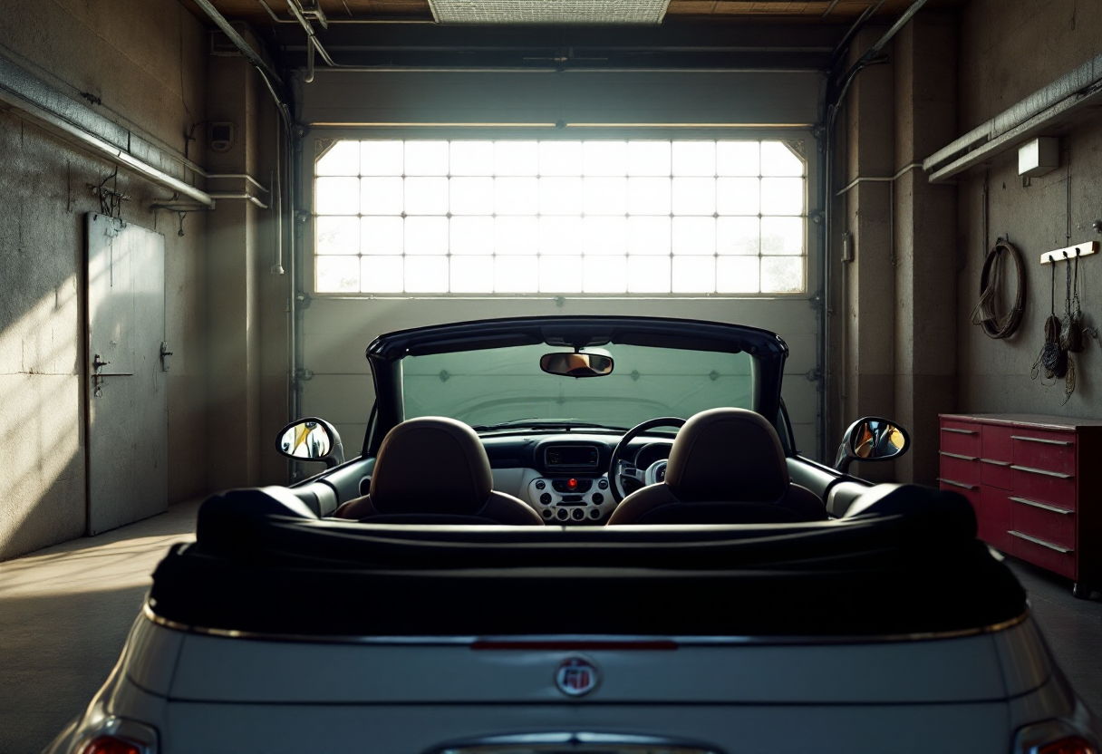 Capote Fiat 500 cabrio in fase di riparazione