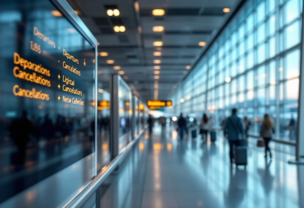 Manifestazione di lavoratori negli aeroporti italiani