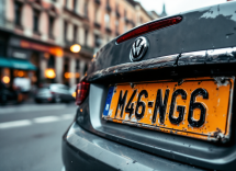 Immagine di una targa automobilistica manomessa