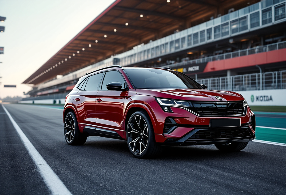 Skoda Enyaq RS Race in azione su pista