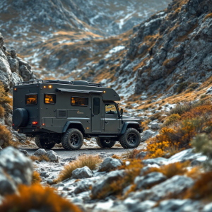 Camper Sunlight IBEX 4x4 in un paesaggio avventuroso