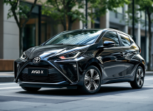 Toyota Aygo X 2025 in un contesto urbano moderno