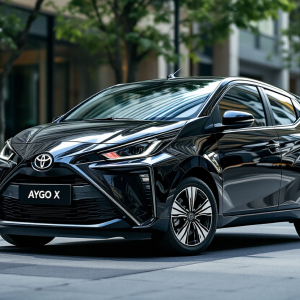 Toyota Aygo X 2025 in un contesto urbano moderno