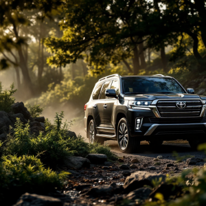 Toyota Land Cruiser Hybrid 48V in un paesaggio urbano