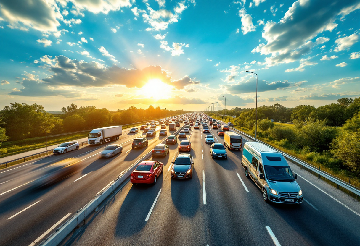 Immagine del traffico sull'autostrada A10 in estate 2025