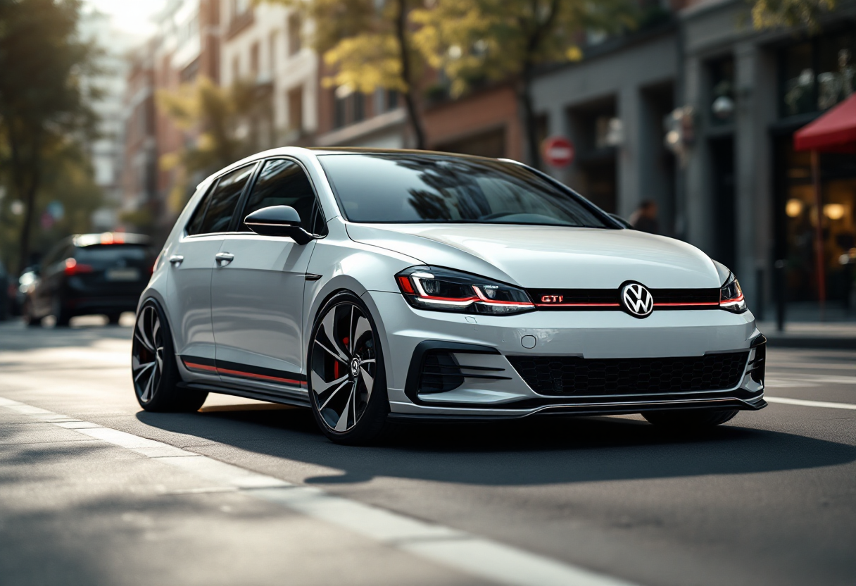 Volkswagen Golf GTI Edition 50 in un contesto sportivo
