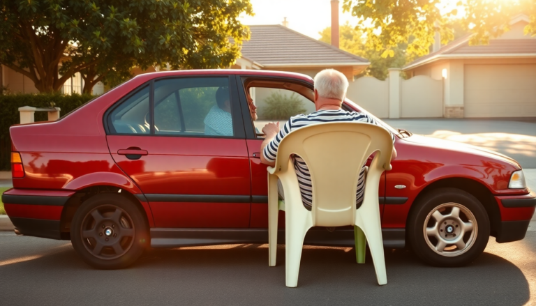 guida estrema un uomo in australia utilizza una sedia da giardino per guidare una bmw python 1753515777