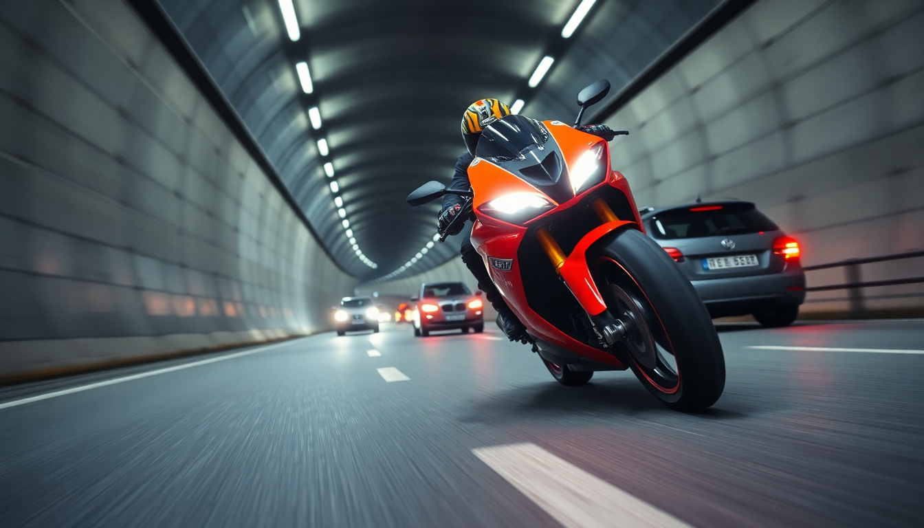 motociclista sorpreso a sorpassare in galleria la multa salata python 1756829857