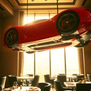 scopri il ristorante di shanghai con una ferrari sospesa al soffitto unesperienza unica 1766825702