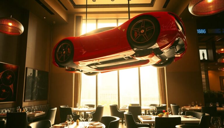 scopri il ristorante di shanghai con una ferrari sospesa al soffitto unesperienza unica 1766825702