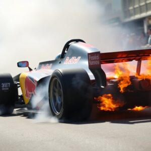 incendio sulla red bull rb7 di yuki tsunoda a san francisco lo showrun non si ferma 1771918383