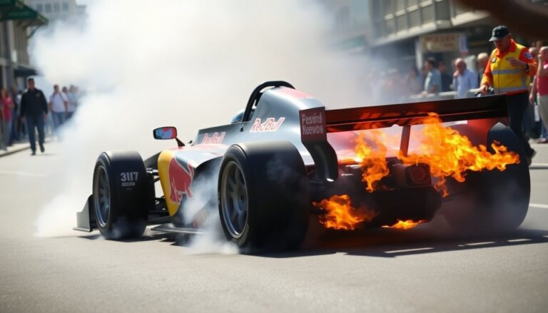 incendio sulla red bull rb7 di yuki tsunoda a san francisco lo showrun non si ferma 1771918383