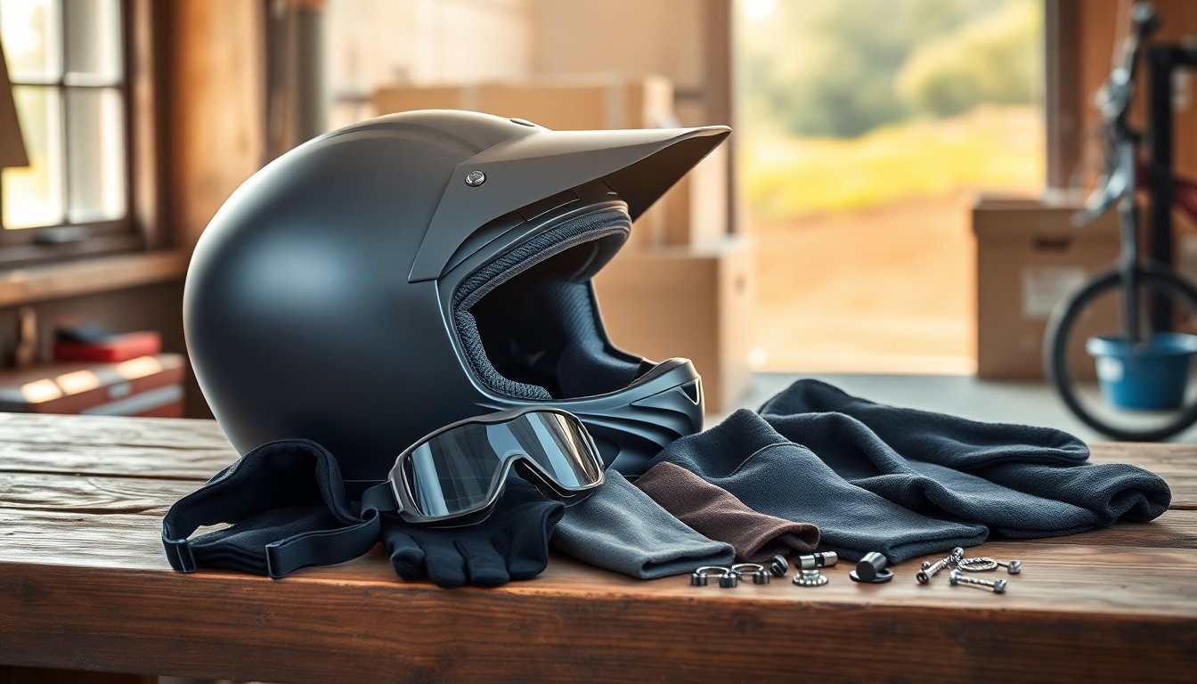 Casco cross UIGJIOG con fodere intercambiabili e accessori inclusi